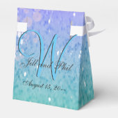 Lila Glitzer Patio Lantern Confetti Glam Blue Geschenkschachtel (Rückseite)