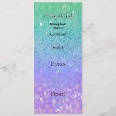 Lila Glitzer Patio Lantern Confetti Glam Glow Menükarte (Rückseite)