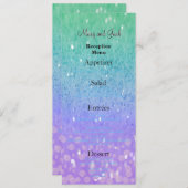 Lila Glitzer Patio Lantern Confetti Glam Glow Menükarte (Vorne/Hinten)