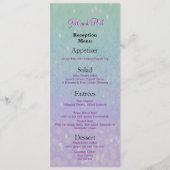 Lila Glitzer Patio Lantern Confetti Glam Glow Menükarte (Rückseite)