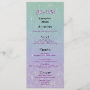 Lila Glitzer Patio Lantern Confetti Glam Glow Menükarte