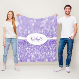 Lila Glitzer personalisieren der Knochendecke Fleecedecke