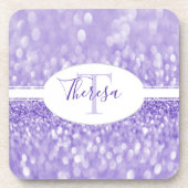 Lila Glitzer personalisieren Plastik-Untersetzer Getränkeuntersetzer (Vorderseite)