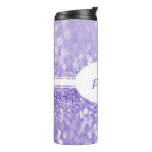 Lila Glitzer personalisieren Thermaltumbler Thermosbecher (Nach links gedreht)
