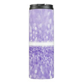 Lila Glitzer personalisieren Thermaltumbler Thermosbecher (Rückseite)