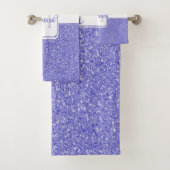 Lila Glitzer Personalisiert Badetücher Badhandtuch Set (Insitu)