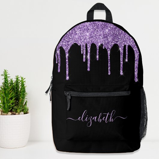 Lila Glitzer Personalisiert Bedruckter Rucksack
