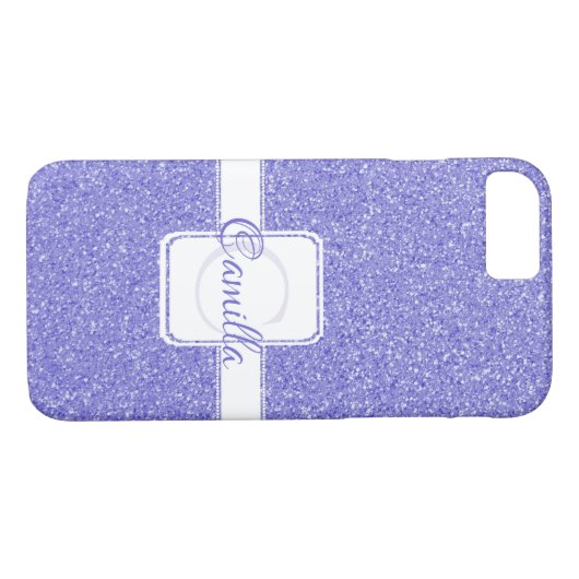 Lila Glitzer Personalisiert Case-Mate iPhone Case (Rückseite (Horizontal))