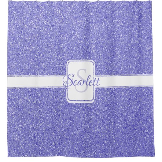 Lila Glitzer Personalisiert Duschvorhang (Vorderseite)