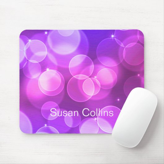 Lila Glitzer Personalisiert Girly Mousepad (Mit Mouse)
