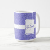 Lila Glitzer Personalisiert Kaffee Tasse (VorderseiteRechts)