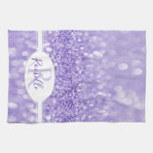 Lila Glitzer Personalisiert Küchentuch (Horizontal)