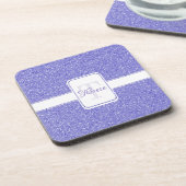 Lila Glitzer Personalisiert Kunststoff-Untersetzer Getränkeuntersetzer (Linke Seite)