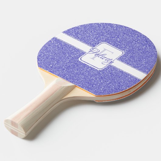 Lila Glitzer Personalisiert Ping Pong Paddle Tischtennis Schläger (Vorderseite)