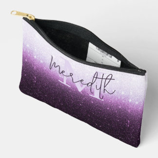 Lila Glitzer personalisiert Zubehörtasche