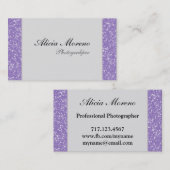 Lila Glitzer-personalisierte Geschäfts-Karten Visitenkarte (Vorne/Hinten)