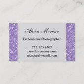 Lila Glitzer-personalisierte Geschäfts-Karten Visitenkarte (Rückseite)