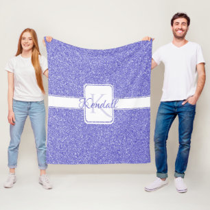 Lila Glitzer Personalisierte Keilblanke Fleecedecke