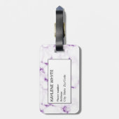 Lila Glitzer Personalisierter Gepäckträger Gepäckanhänger (Rückseite vertikal)