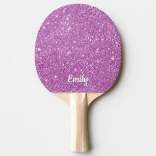 Lila Glitzer-personalisierter Name Tischtennis Schläger