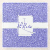 Lila Glitzer Personalisierter Untersetzer (Vorderseite)