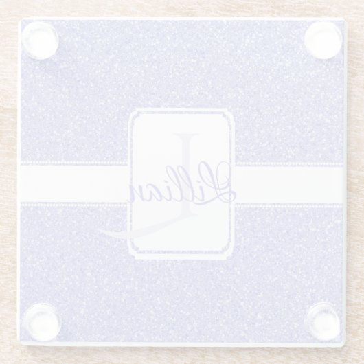 Lila Glitzer Personalisierter Untersetzer (Rückseite)