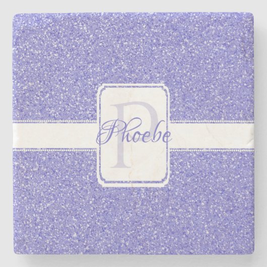 Lila Glitzer Personalisierter Untersetzer (Vorderseite)