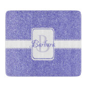 Lila Glitzer Personalisierter Zuschnitt Schneidebrett (Vorderseite)