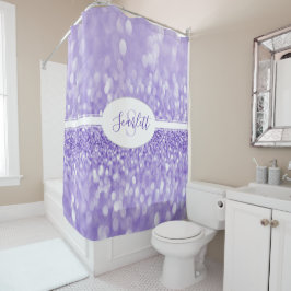 Lila Glitzer Persönlicher Duschvorhang