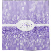 Lila Glitzer Persönlicher Duschvorhang (Vorderseite)