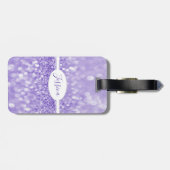 Lila Glitzer Persönlicher Gepäckträger Gepäckanhänger (Rückseite horizontal)
