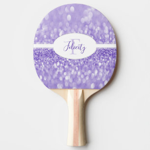 Lila Glitzer Ping Pong Paddle personalisieren Tischtennis Schläger