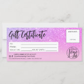 Lila Glitzer pink-schick Geschenkzertifikat (Vorderseite)
