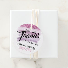 Lila Glitzer Pinsel Moderne Danke Geschenkanhänger