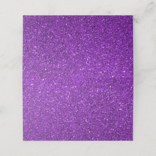 Lila Glitzer Platzkarte (Außenseite Aufgefaltet)