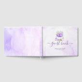 Lila Glitzer Pumpkin Baby Dusche Gästebuch (Voll)