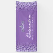 Lila, Glitzer Quinceanera Banner (Vertikal)