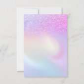 Lila Glitzer Rosa Holografisches Brautparty Dankeskarte (Rückseite)