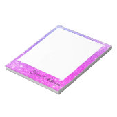 Lila Glitzer , rosa Imitat Textur Notizblock (Rotiert)
