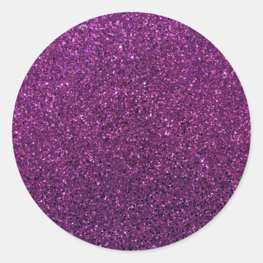 Lila Glitzer Runder Aufkleber (Vorderseite)