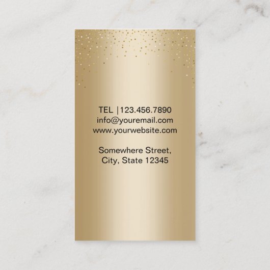 Lila Glitzer Salon Visitenkarte (Rückseite)