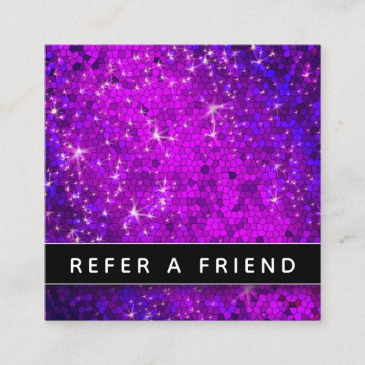 Lila Glitzer Salon Wellness-Center Terminkarte (Vorderseite)