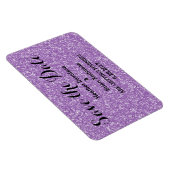 Lila Glitzer Save the Date Flexi Magnet (Rechte Seite)