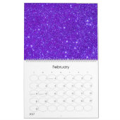 Lila Glitzer-Schein fertigen Kalender (Feb 2027)