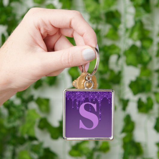 Lila Glitzer Schlüsselanhänger (Hand)