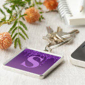 Lila Glitzer Schlüsselanhänger (Seite)