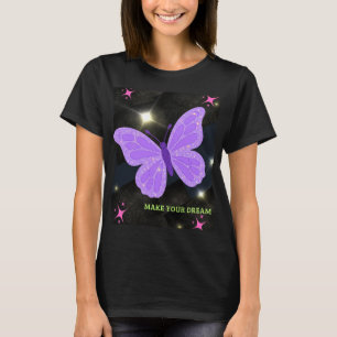 Lila Glitzer Schmetterling Mach Deinen Traum Zur M T-Shirt