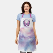 Lila Glitzer Schmetterling - Maßgeschneiderte erst Schürze (Getragen)