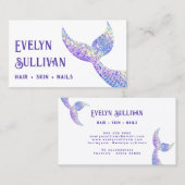 Lila Glitzer Schwanz Visitenkarte (Vorne/Hinten)