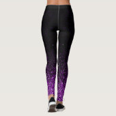 Lila Glitzer schwarz Leggings (Rückseite)